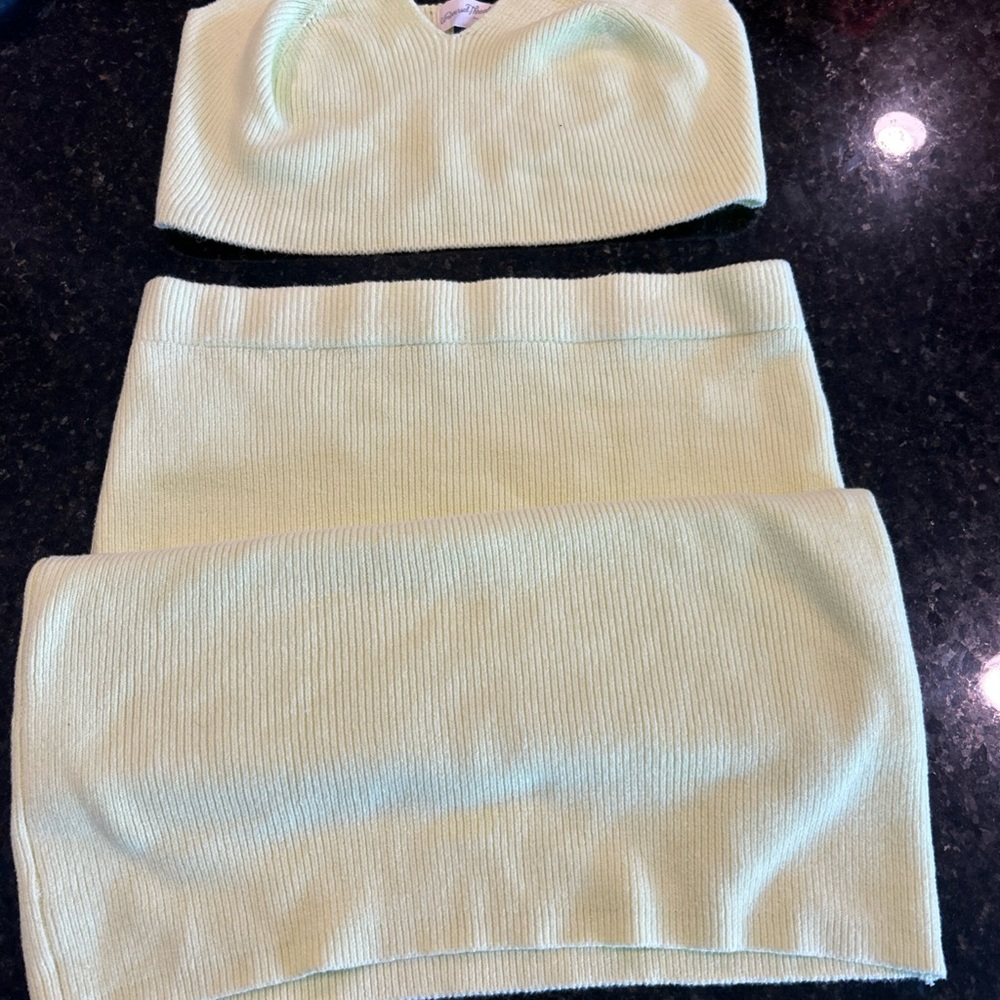 Universal Thread Lime Ribbed Bustier Camisole And… - image 7